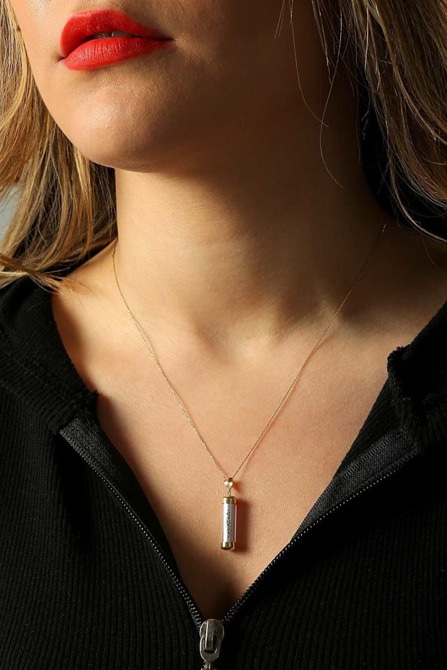 Prenses Pırlanta-14 Ayar Altın Cevşen Altın Kolye Modeli