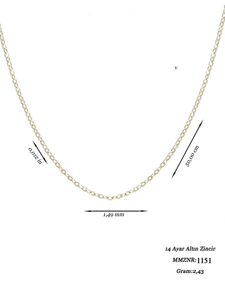 Prenses Pırlanta-14 Ayar Altın Forse Zincir