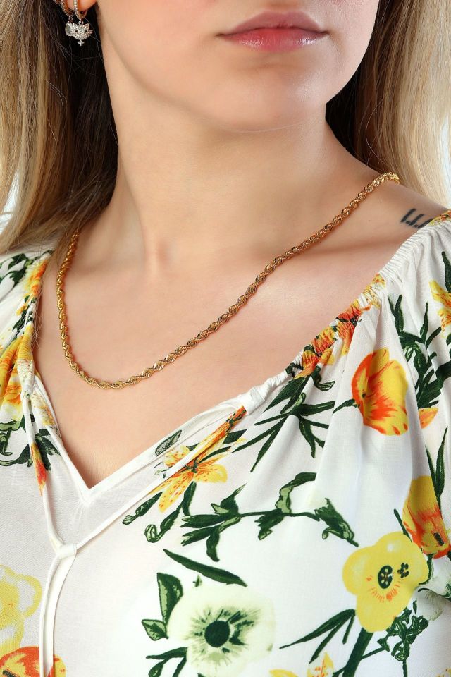 Prenses Pırlanta-8 Ayar Altın Halat Zincir