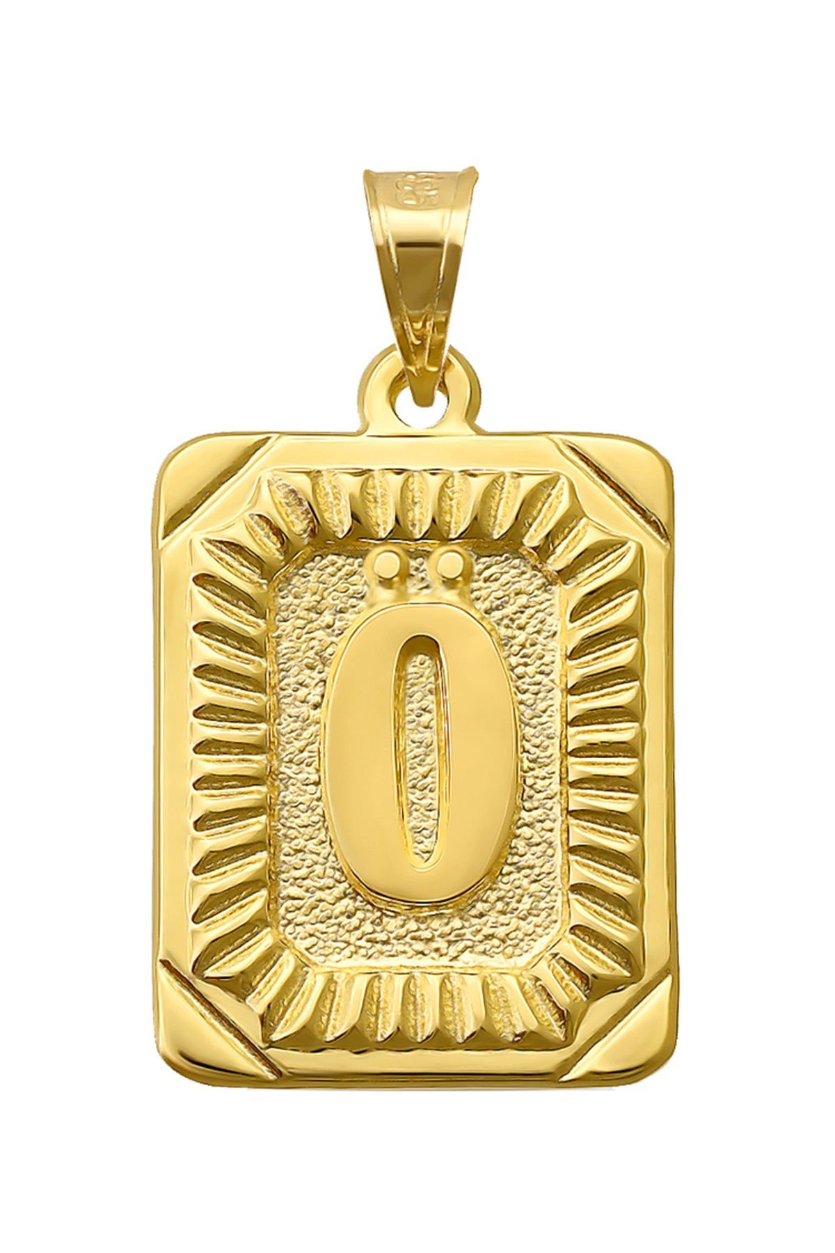 14 Ayar Altın Ö Harfi Kolye Ucu Kare Desenli Harf Zincir Dahil Değildir