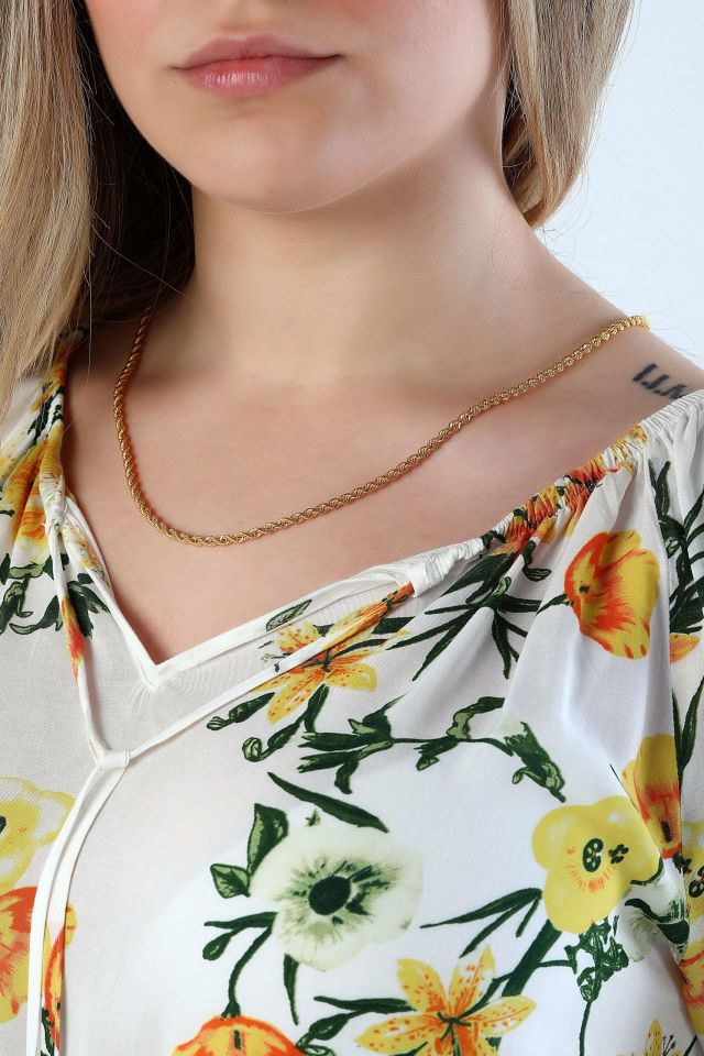 Prenses Pırlanta-14 Ayar Altın Halat Zincir