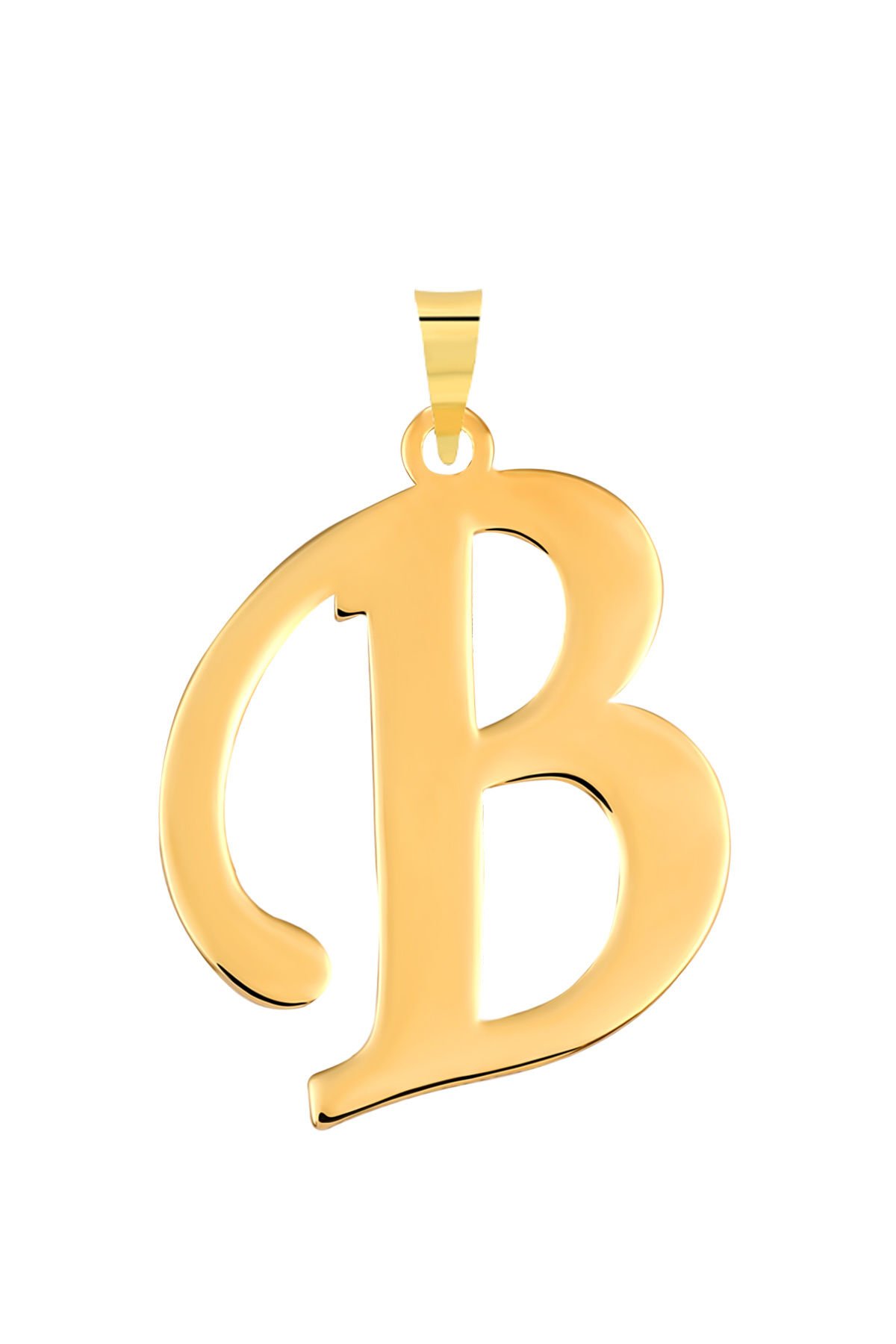 14 Ayar Altın B Harfi Kolye Ucu El İşi Tasarım Harf Zincir Dahil Değildir