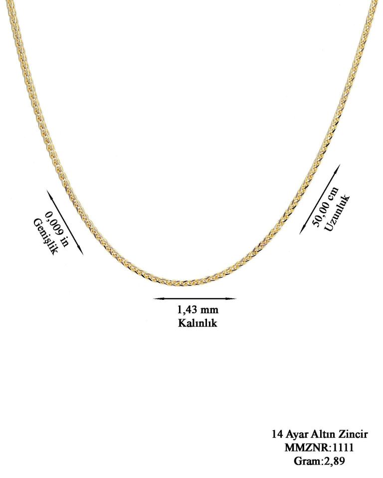 Prenses Pırlanta-14 Ayar Altın İtalyan Zincir