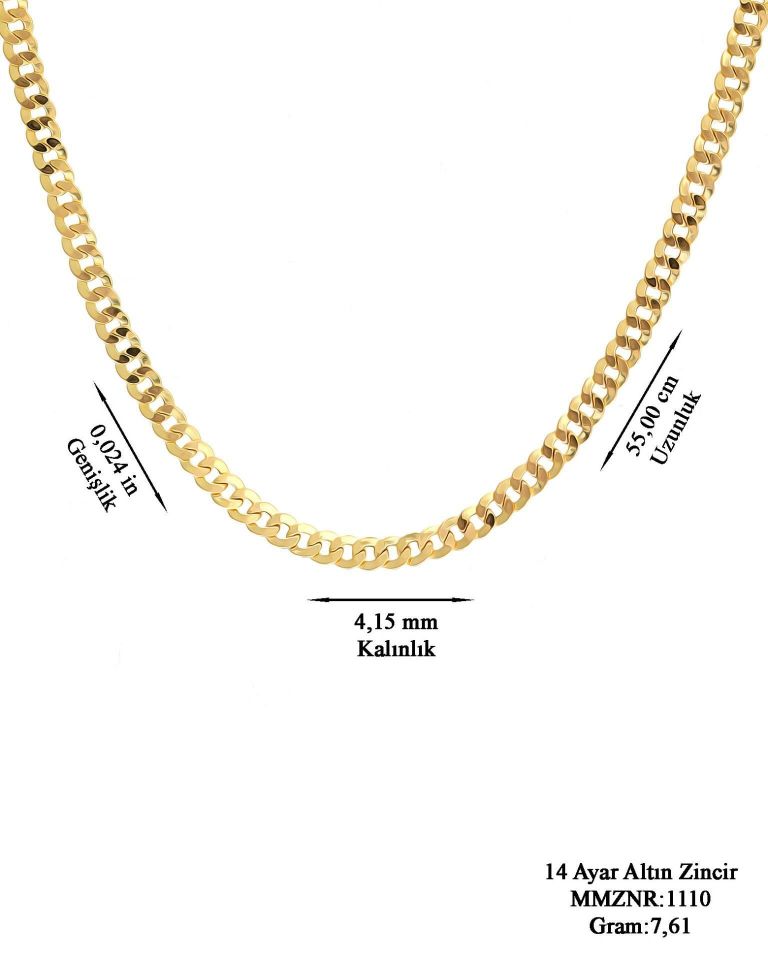 Prenses Pırlanta-14 Ayar Altın İtalyan Zincir