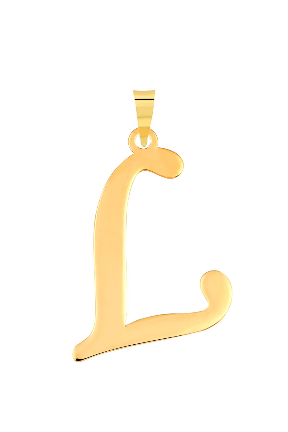 14 Ayar Altın L Harfi Kolye Ucu El İşi Tasarım Harf Zincir Dahil Değildir