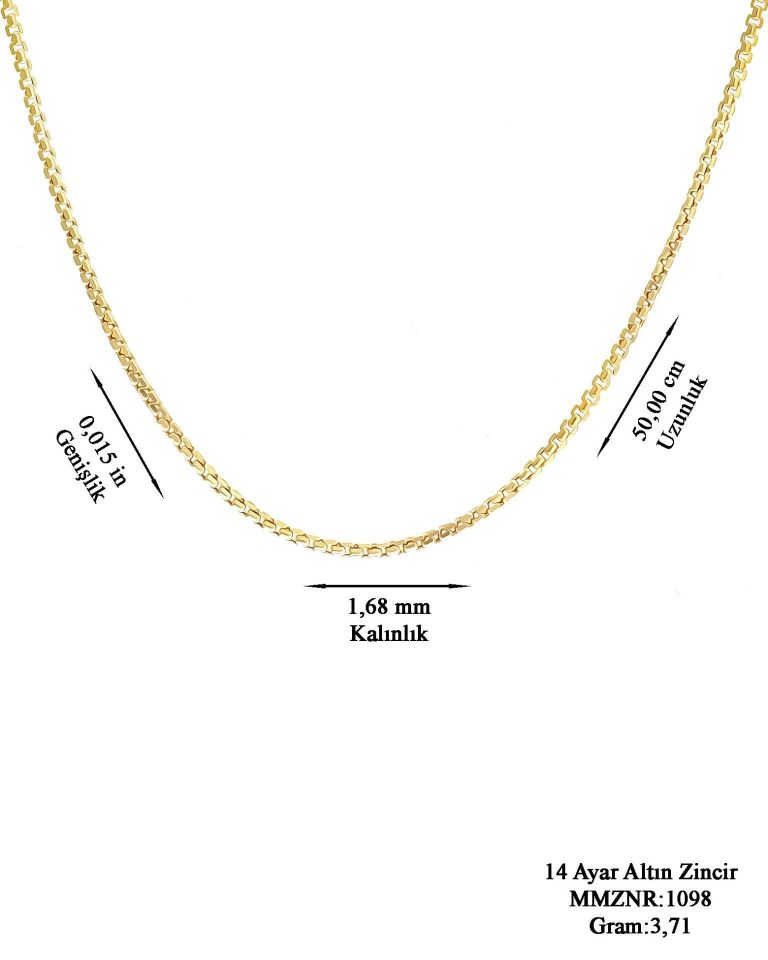 Prenses Pırlanta-14 Ayar Altın İtalyan Zincir
