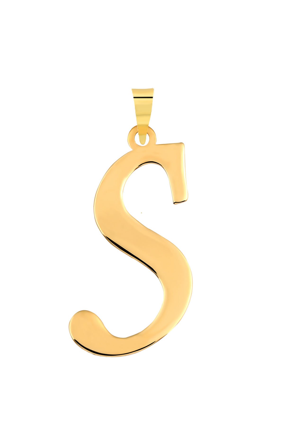 14 Ayar Altın S Harfi Kolye Ucu El İşi Tasarım Harf Zincir Dahil Değildir