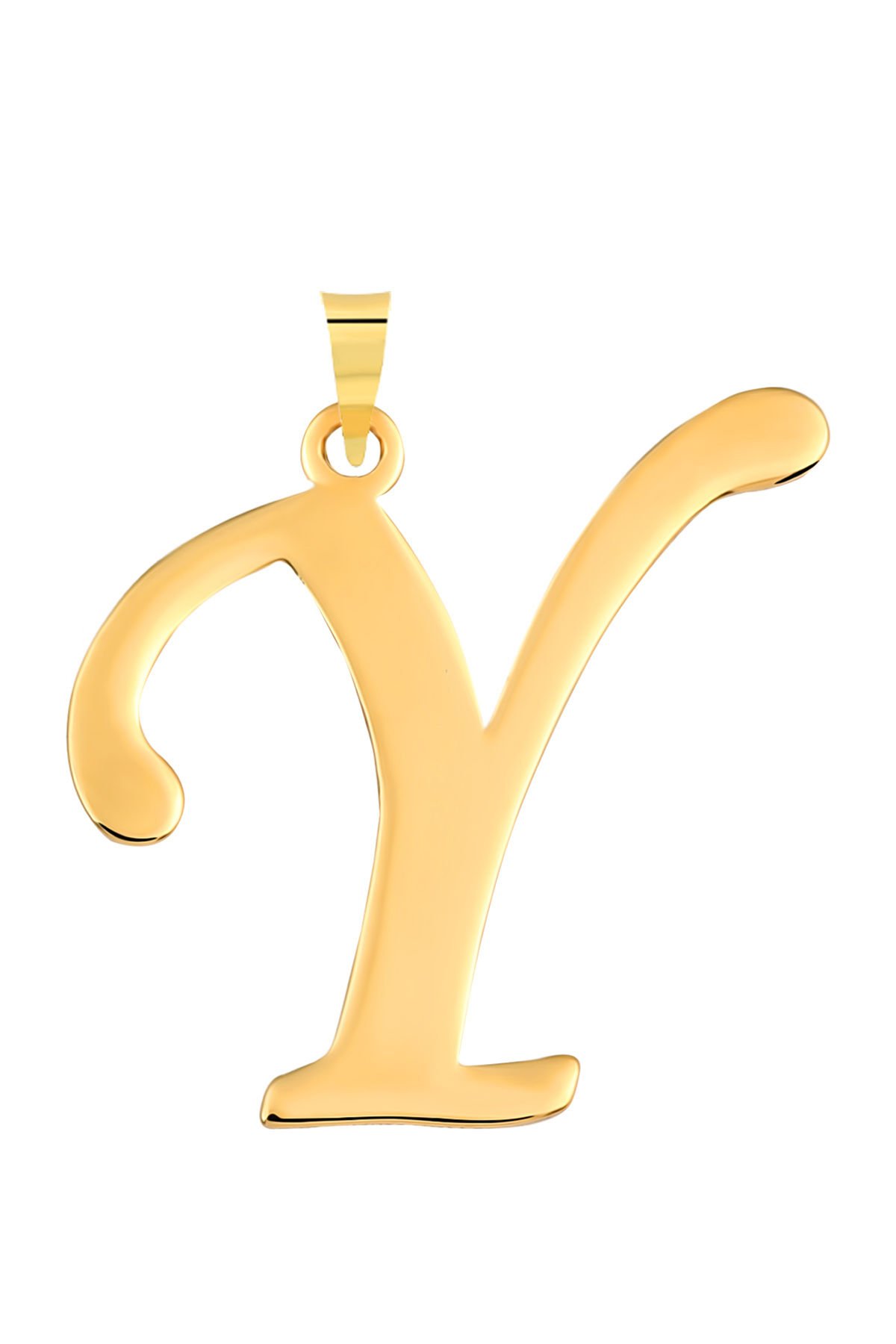 14 Ayar Altın Y Harfi Kolye Ucu El İşi Tasarım Harf Zincir Dahil Değildir