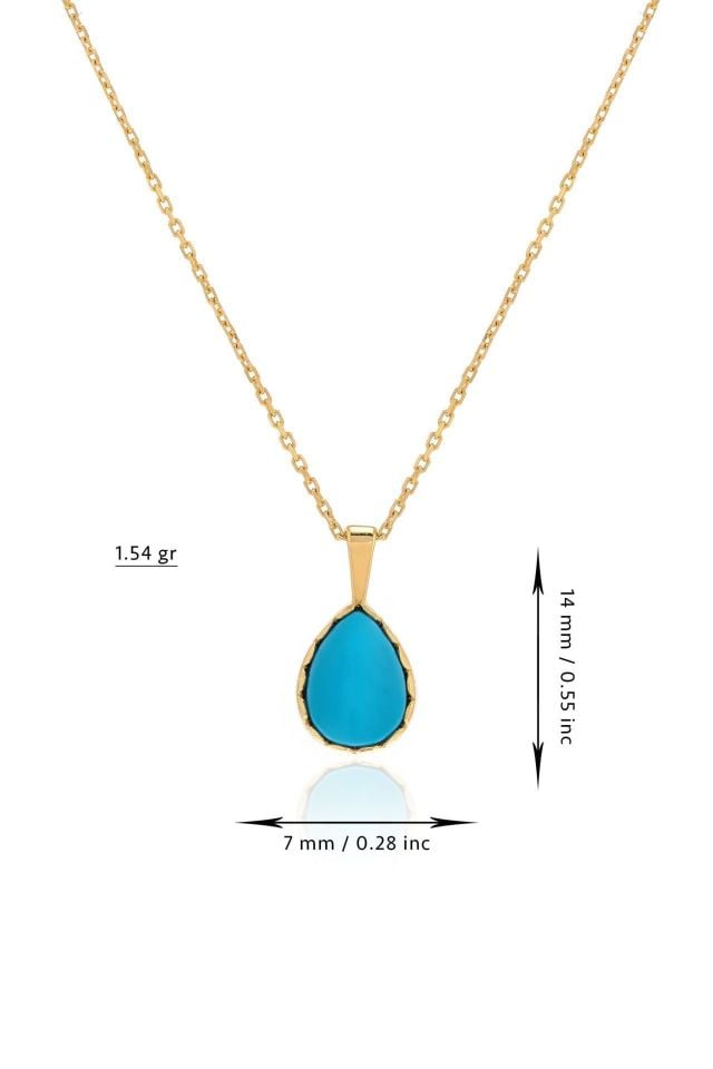 Prenses Pırlanta-14 Ayar Altın Damla Altın Kolye Modeli