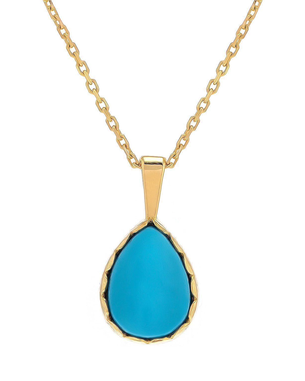 Prenses Pırlanta-14 Ayar Altın Damla Altın Kolye Modeli