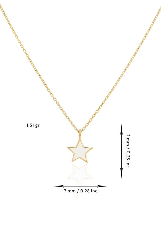 Prenses Pırlanta-14 Ayar Altın Yıldız Altın Kolye Modeli