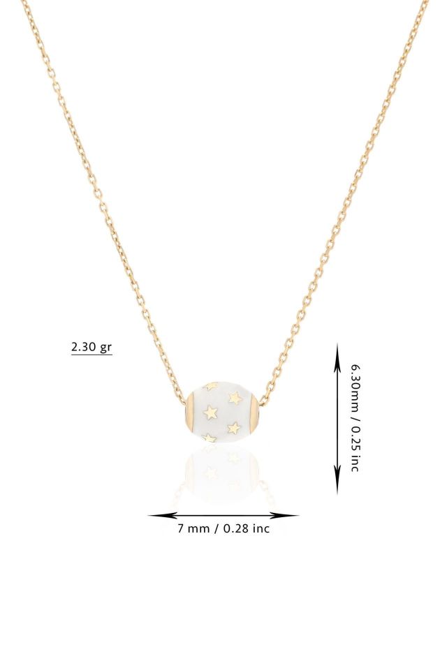 Prenses Pırlanta-14 Ayar Altın Yıldız Desenli Altın Kolye Modeli