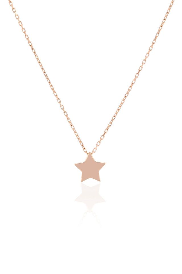 Prenses Pırlanta-14 Ayar Altın Yıldız Altın Kolye Modeli