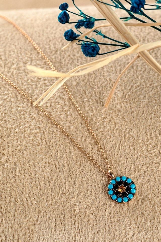 Prenses Pırlanta-14 Ayar Altın Altın Kolye Modeli