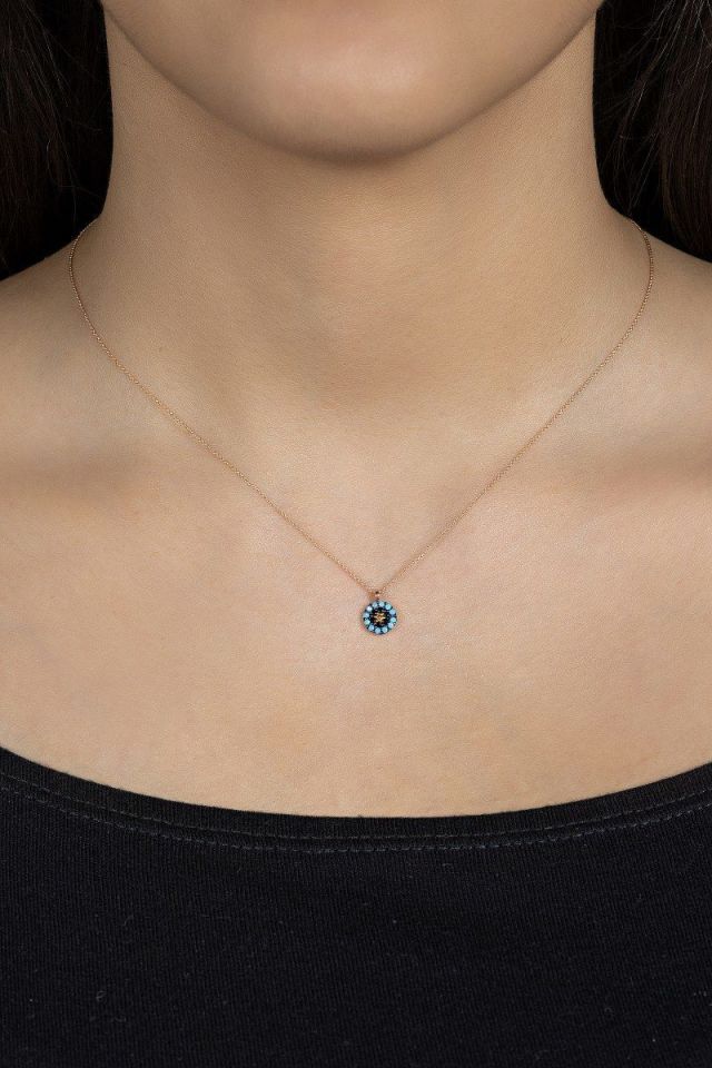 Prenses Pırlanta-14 Ayar Altın Altın Kolye Modeli