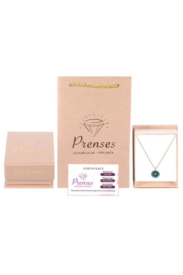 Prenses Pırlanta-14 Ayar Altın Altın Kolye Modeli