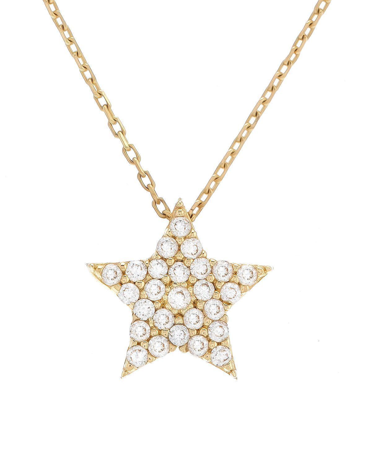 Prenses Pırlanta-14 Ayar Altın Yıldız Altın Kolye Modeli