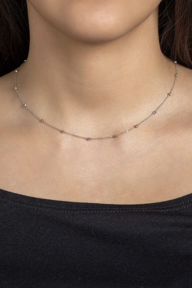 Prenses Pırlanta-14 Ayar Altın Altın Kolye Modeli