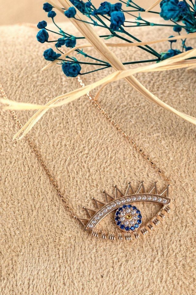 Prenses Pırlanta-14 Ayar Altın Göz Altın Kolye Modeli