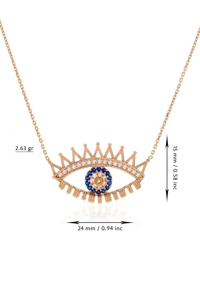 Prenses Pırlanta-14 Ayar Altın Göz Altın Kolye Modeli