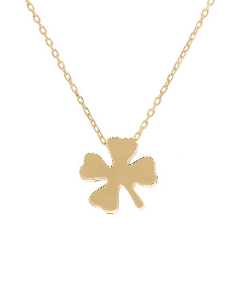 Prenses Pırlanta-14 Ayar Altın Yonca Altın Kolye Modeli