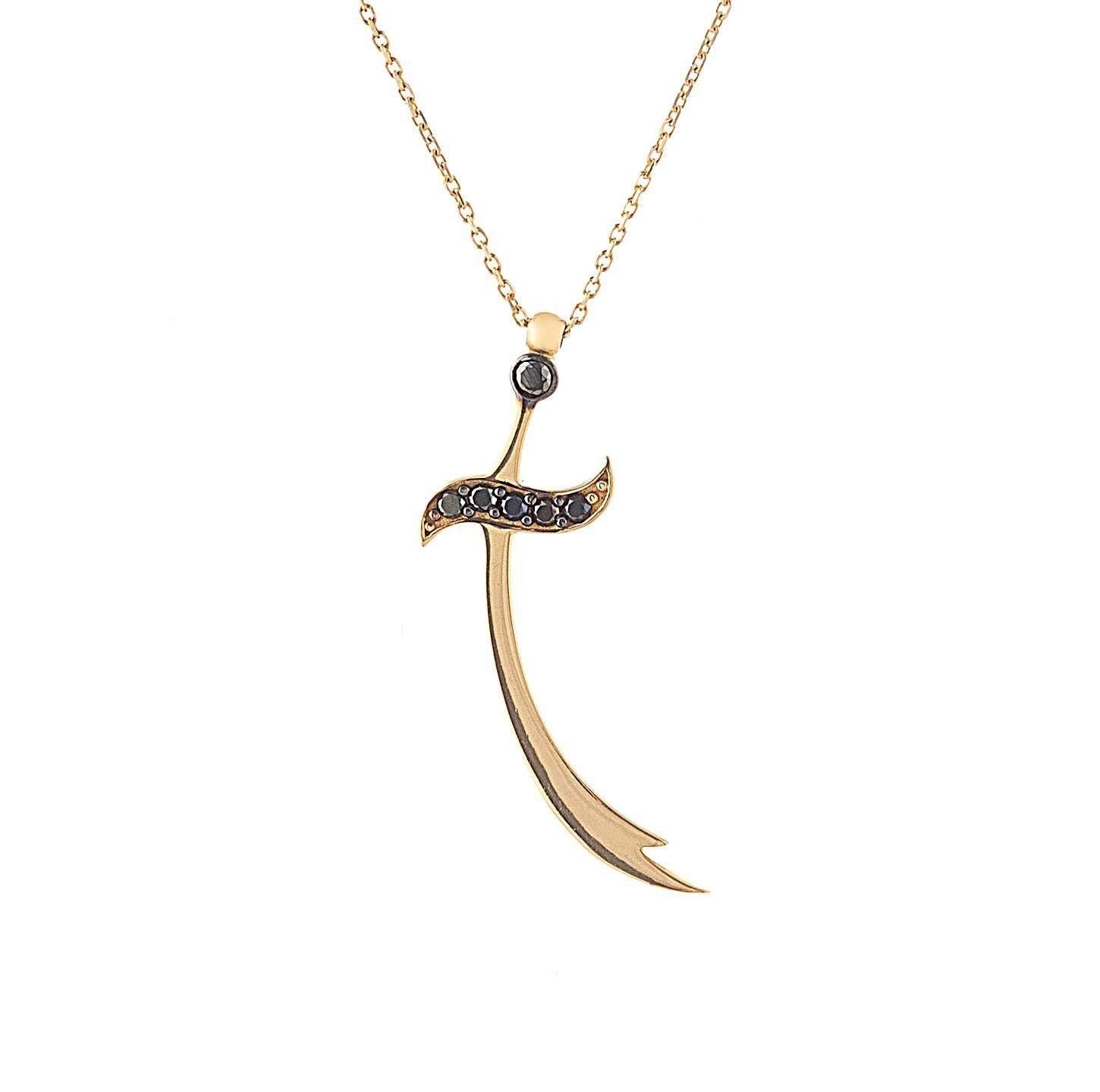 Prenses Pırlanta-Zülfikar Altın Kolye Modeli 14 Ayar Altın