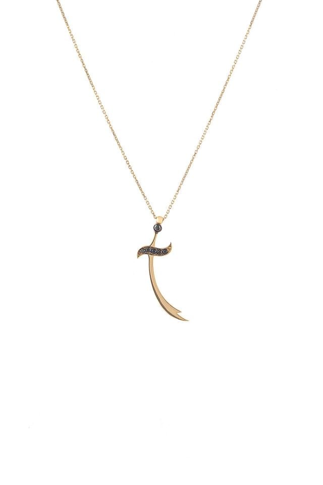 Prenses Pırlanta-Zülfikar Altın Kolye Modeli 14 Ayar Altın