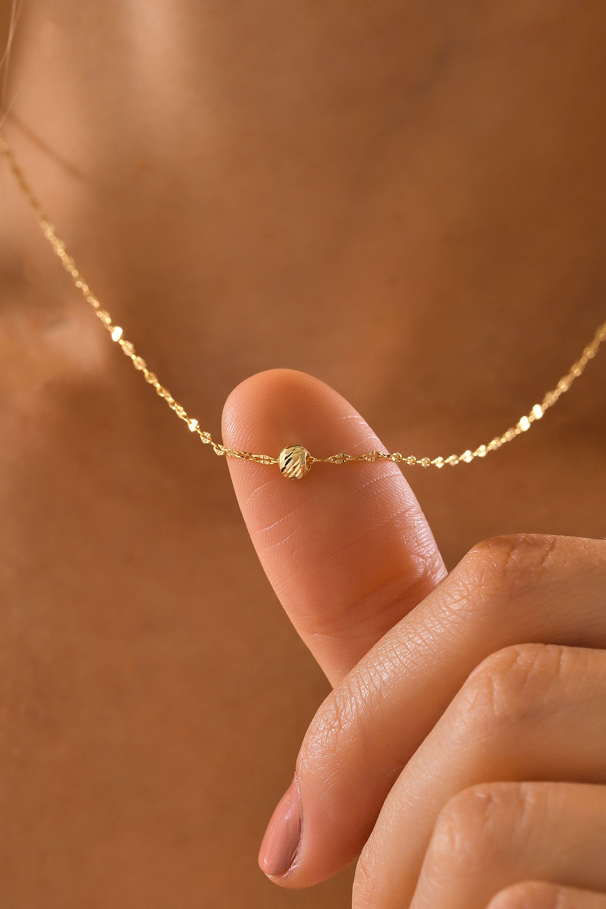 PRENSES PIRLANTA 14 Ayar Altın Dorika Toplu Aynalı Zincir Kolye (40cm,45cm,50cm,55cm)